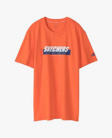  SKECHERS - Áo thun nam cổ tròn ngắn tay phối logo 