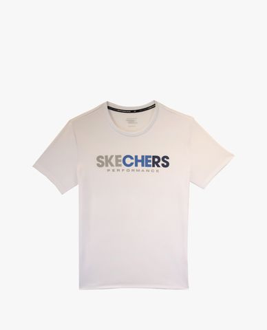  SKECHERS - Áo thun thể thao nam cổ tròn tay ngắn phối logo 