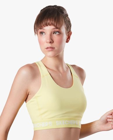  SKECHERS - Áo bra thể thao nữ in logo thương hiệu thời trang 