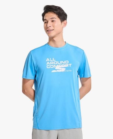  SKECHERS - Áo thun nam cổ tròn tay ngắn Performance 