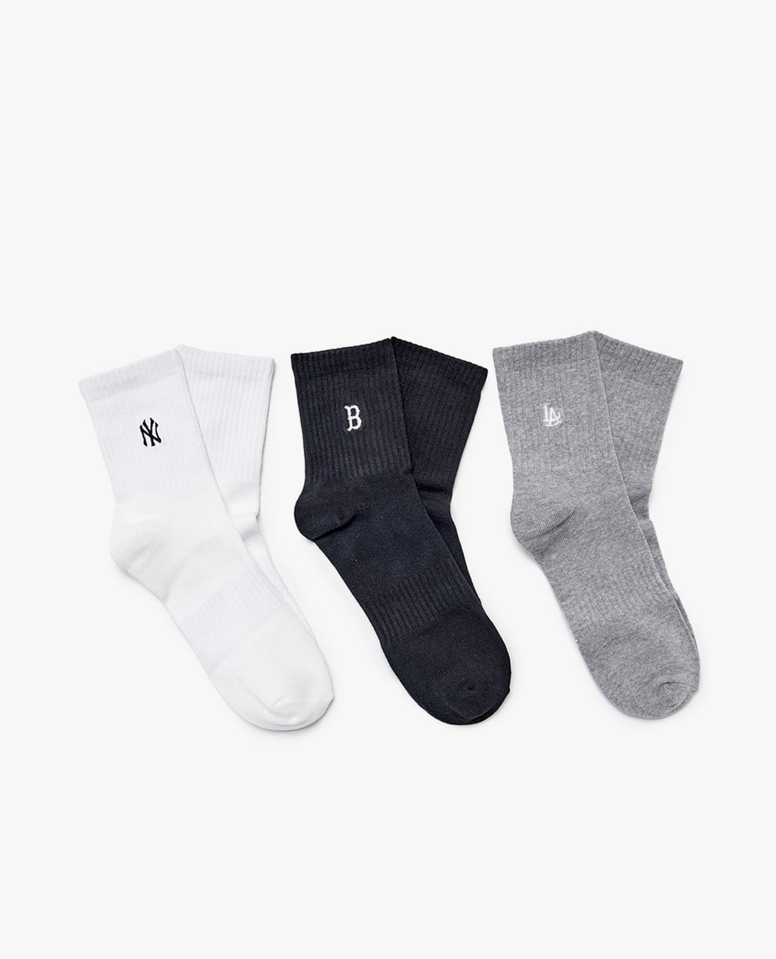 MLB - Set 3 vớ unisex cổ cao Small Logo Embroidered