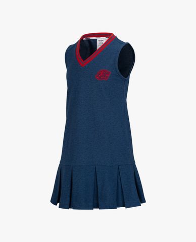  SKECHERS - Đầm mini bé gái sát nách xếp li 