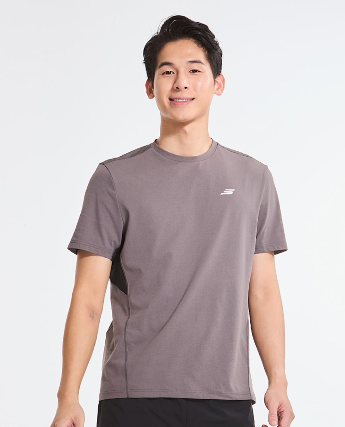 SKECHERS - Áo thun thể thao nam cổ tròn tay ngắn