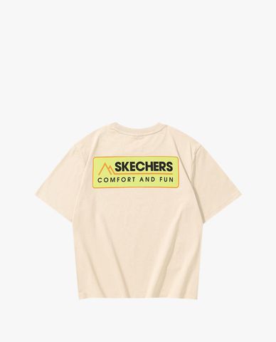  SKECHERS - Áo thun nữ ngắn tay phom suông hiện đại 