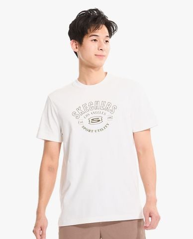  SKECHERS - Áo thun nam cổ tròn tay ngắn thời thượng 