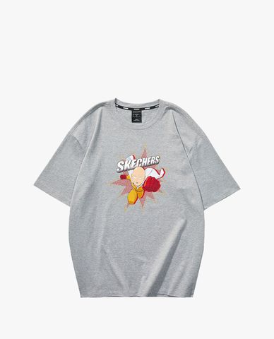  SKECHERS - Áo thun ngắn tay phom suông One Punch Man 