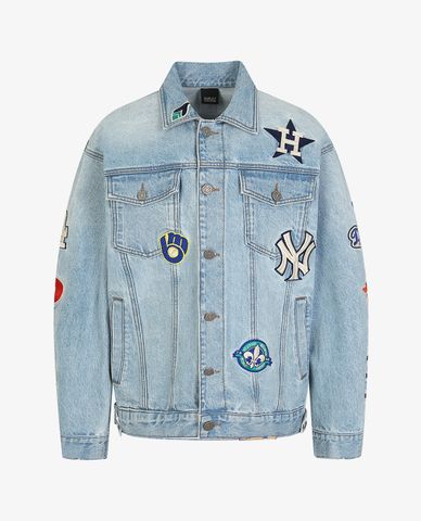  MLB - Áo khoác denim thời trang Artwork Play Premium 