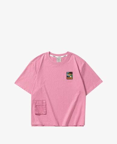  SKECHERS - Áo thun nữ ngắn tay phom suông hiện đại 