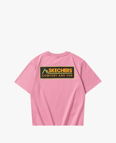  SKECHERS - Áo thun nữ ngắn tay phom suông hiện đại 