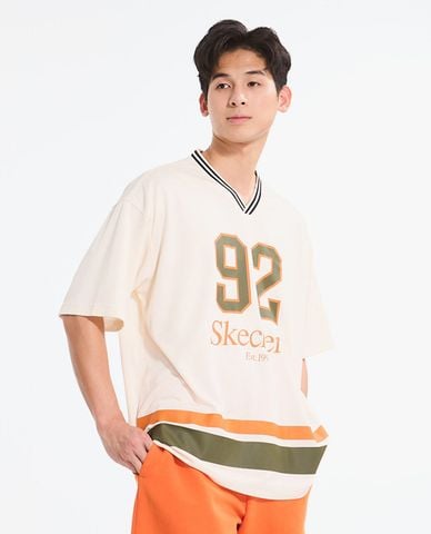  SKECHERS - Áo thun nam cổ V hiện đại 