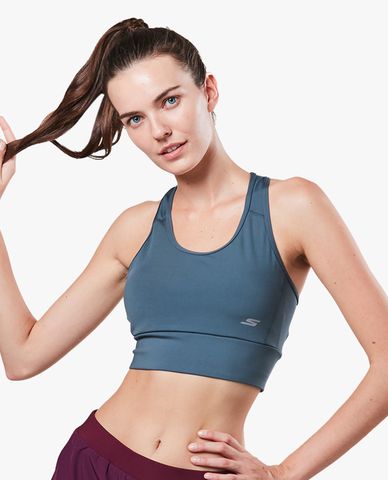  SKECHERS - Áo bra thể thao nữ phối logo hiện đại 