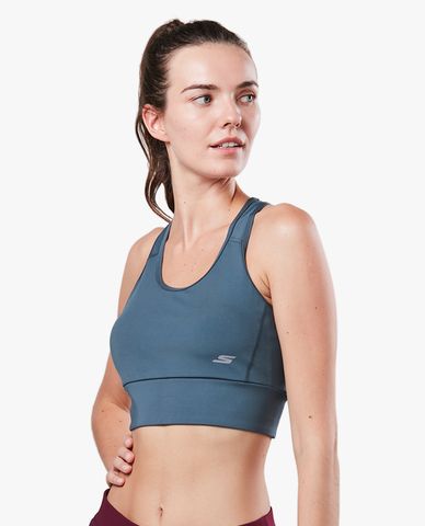  SKECHERS - Áo bra thể thao nữ phối logo hiện đại 