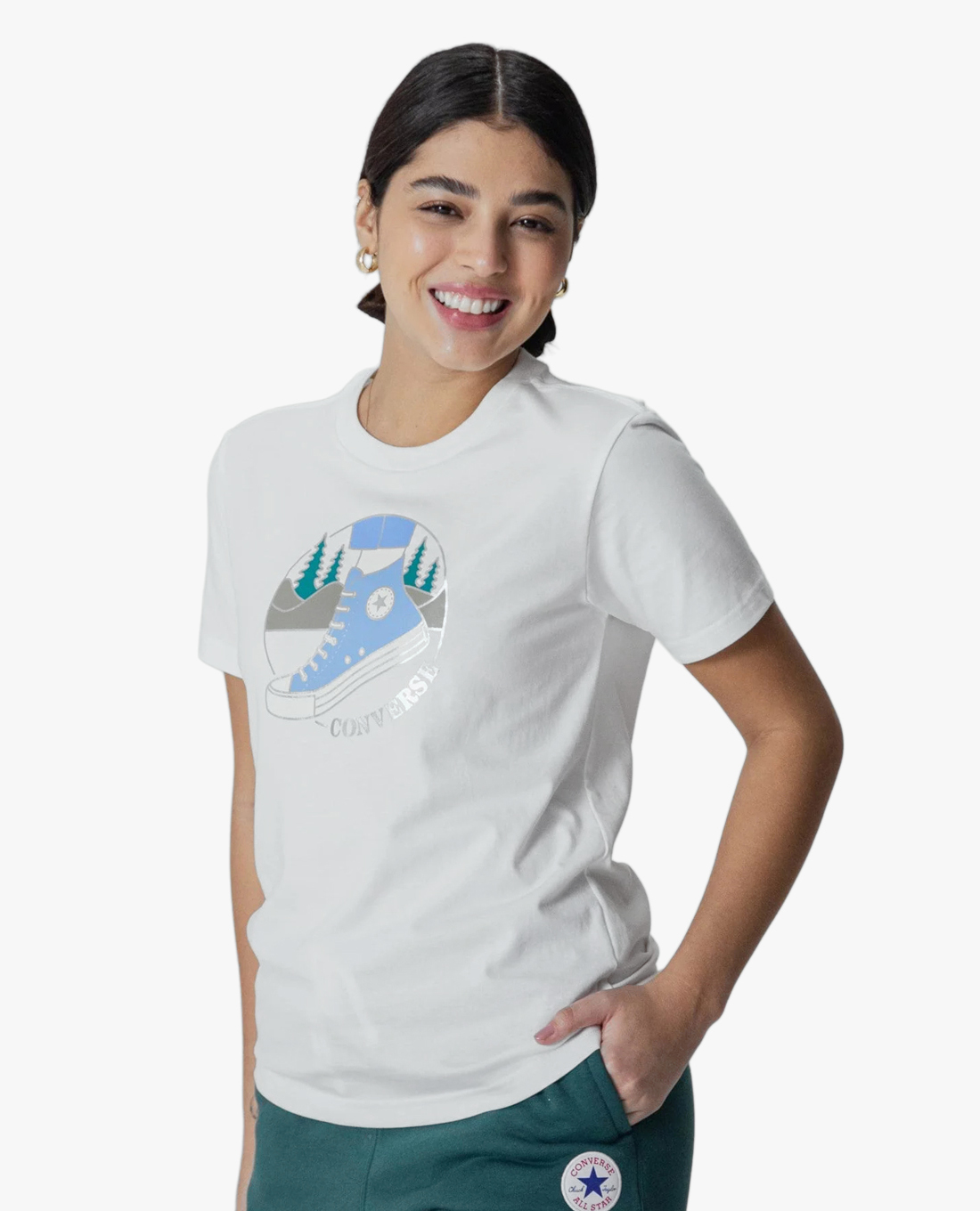 CONVERSE - Áo thun nữ cổ tròn tay ngắn On The Trails