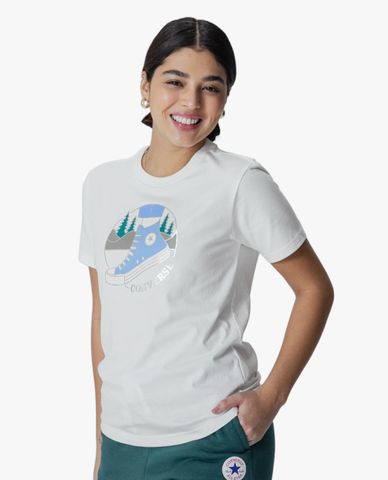  CONVERSE - Áo thun nữ cổ tròn tay ngắn On The Trails 