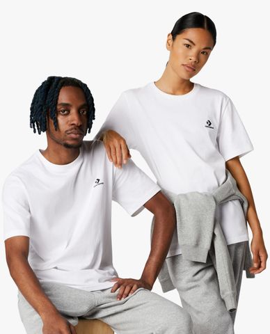  CONVERSE - Áo thun unisex cổ tròn tay ngắn Go To Embroidered Star Chevron 