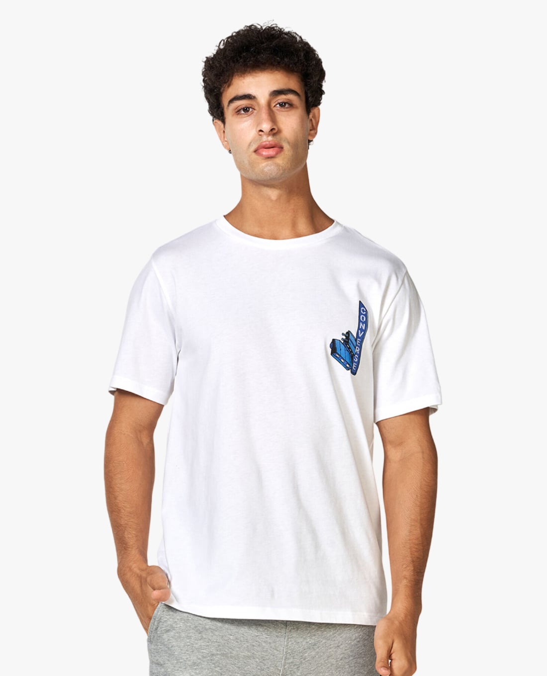 CONVERSE - Áo thun unisex cổ tròn tay ngắn Comic