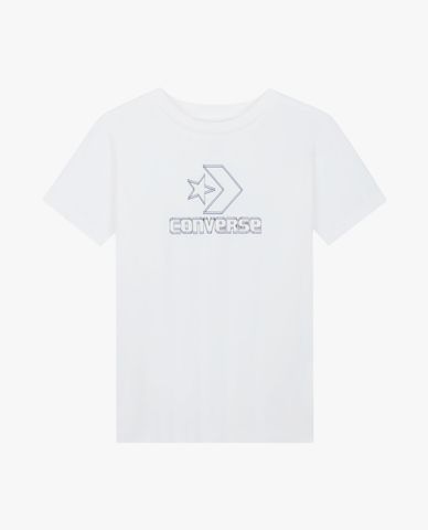  CONVERSE - Áo thun unisex cổ tròn tay ngắn phối logo 