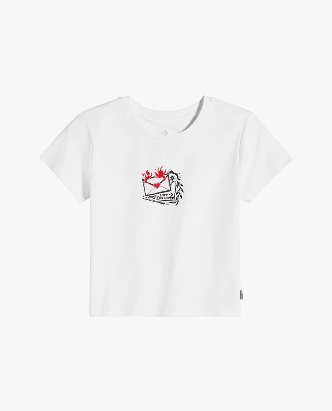 CONVERSE - Áo thun nữ cổ tròn tay ngắn Love Letter