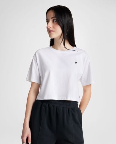 CONVERSE - Áo croptop nữ cổ tròn tay ngắn Sporty Boxy 