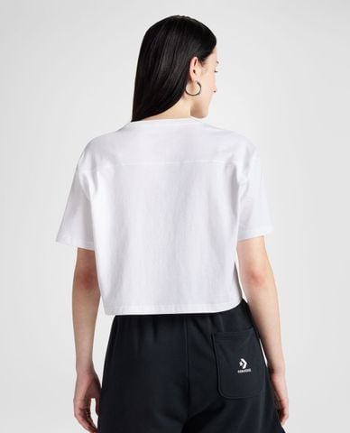  CONVERSE - Áo croptop nữ cổ tròn tay ngắn Sporty Boxy 