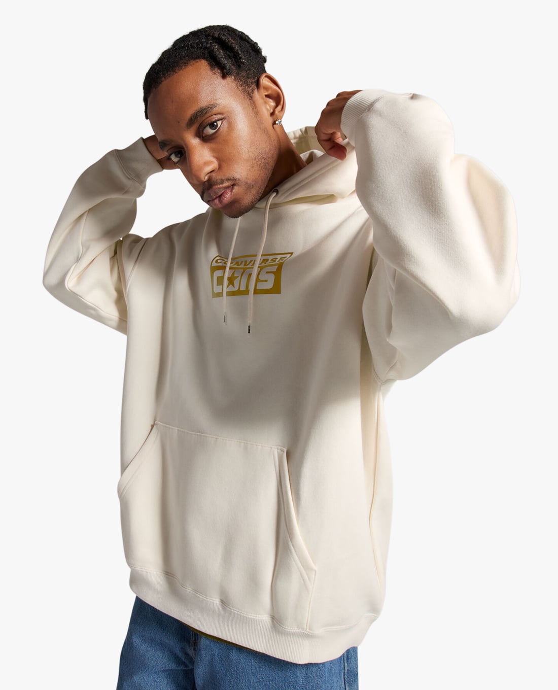 CONVERSE - Áo hoodie nam phối logo thời trang