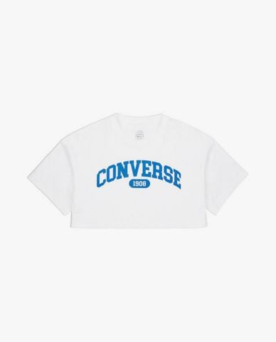  CONVERSE - Áo croptop nữ cổ tròn tay ngắn Sporty 