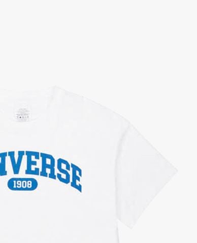  CONVERSE - Áo croptop nữ cổ tròn tay ngắn Sporty 