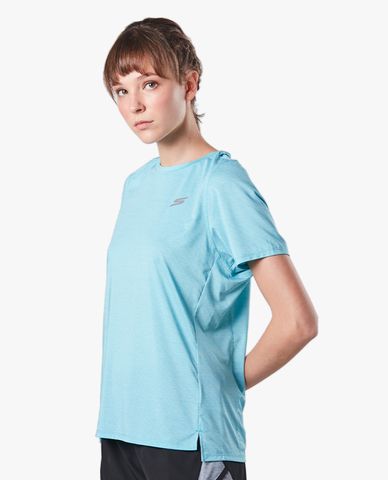  SKECHERS - Áo thun thể thao nữ phom suông tay ngắn Running 