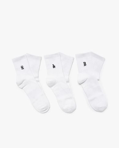  MLB - Set 3 vớ unisex cổ cao Small Logo Embroidered 