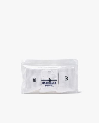  MLB - Set 3 vớ unisex cổ cao Small Logo Embroidered 