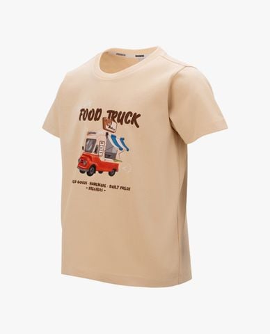  SKECHERS - Áo thun bé gái cổ tròn tay ngắn Food Truck 