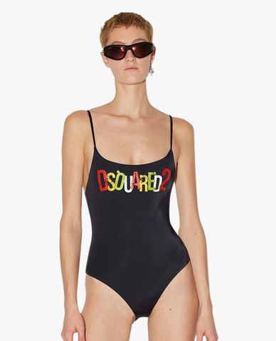  DSQUARED2 - Đồ bơi nữ một mảnh hai dây D2 Lettering 