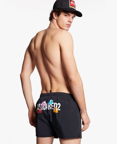  DSQUARED2 - Quần bơi nam lưng thun Pac Man Boxer Midi 