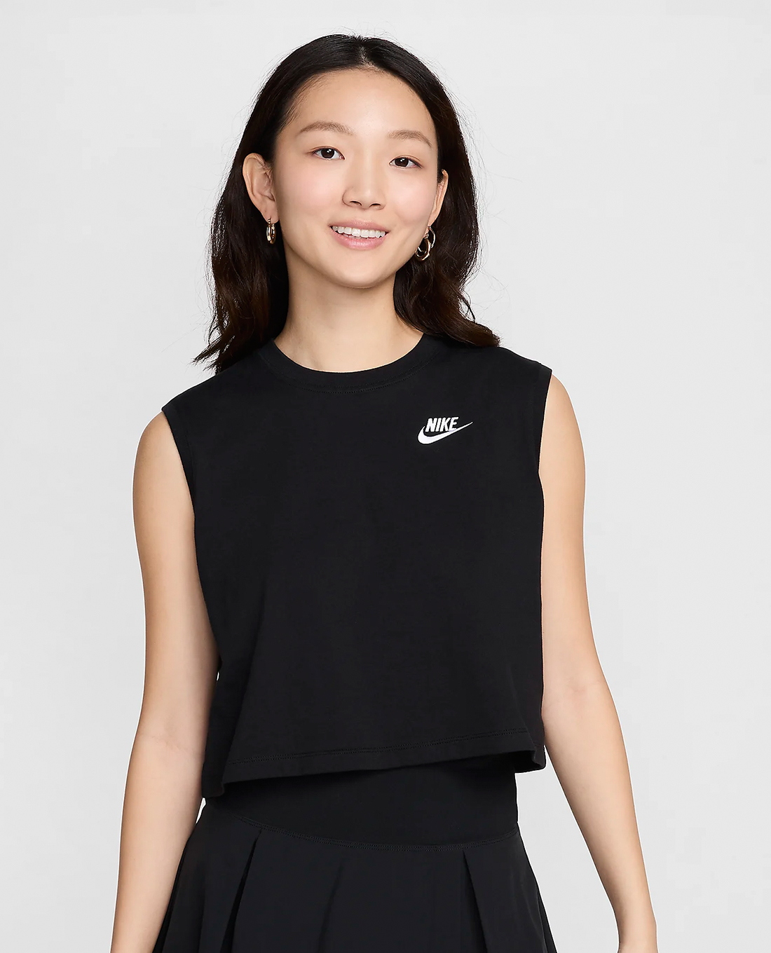 NIKE - Áo croptop nữ cổ tròn sát nách