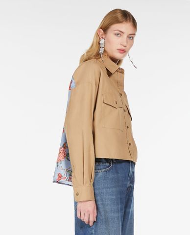  WEEKEND MAX MARA - Áo khoác sơ mi cổ bẻ tay dài phối hoa Decano 