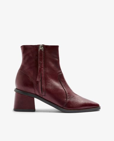  TOPSHOP - Giày boots nữ mũi nhọn MARGOT Leather Burgundy 