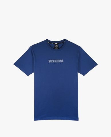  SKECHERS - Áo thun unisex cổ tròn tay ngắn thời trang 