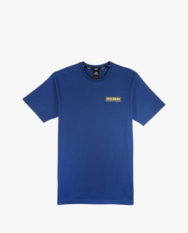  SKECHERS - Áo thun unisex cổ tròn tay ngắn hiện đại 