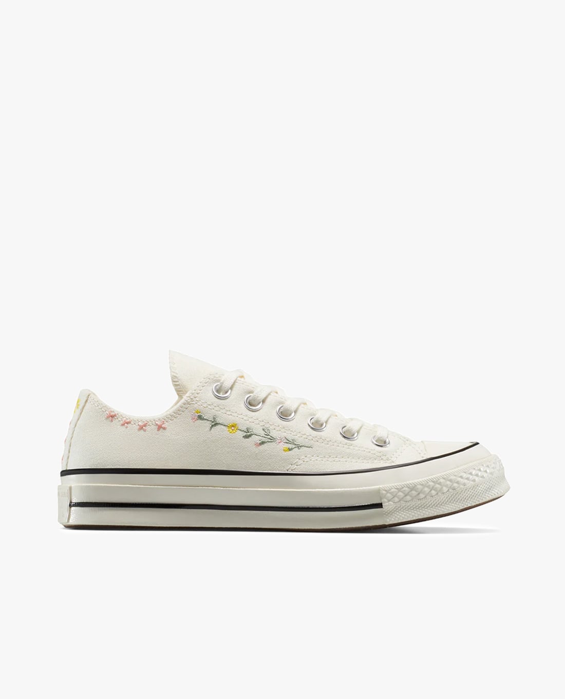 CONVERSE - Giày sneakers unisex cổ thấp Chuck 70 Embroidered Flowers