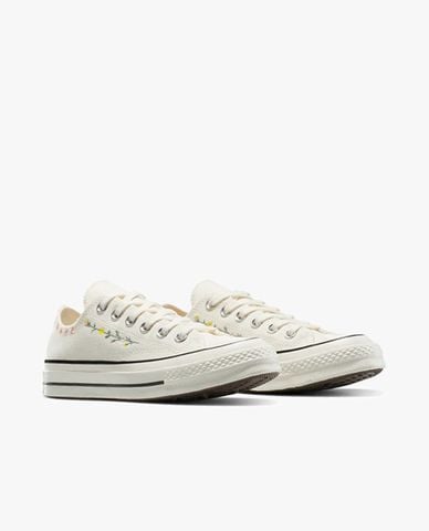  CONVERSE - Giày sneakers unisex cổ thấp Chuck 70 Embroidered Flowers 