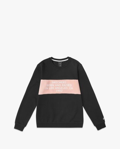  SKECHERS - Áo sweatshirt nữ cổ tròn tay dài năng động 
