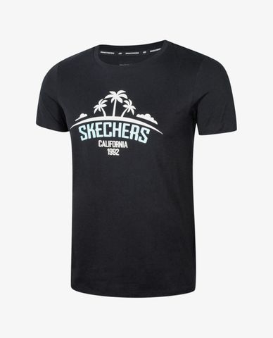  SKECHERS - Áo thun nữ cổ tròn ngắn tay phối logo 