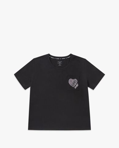  SKECHERS - Áo thun nữ tay ngắn phối túi vuông 