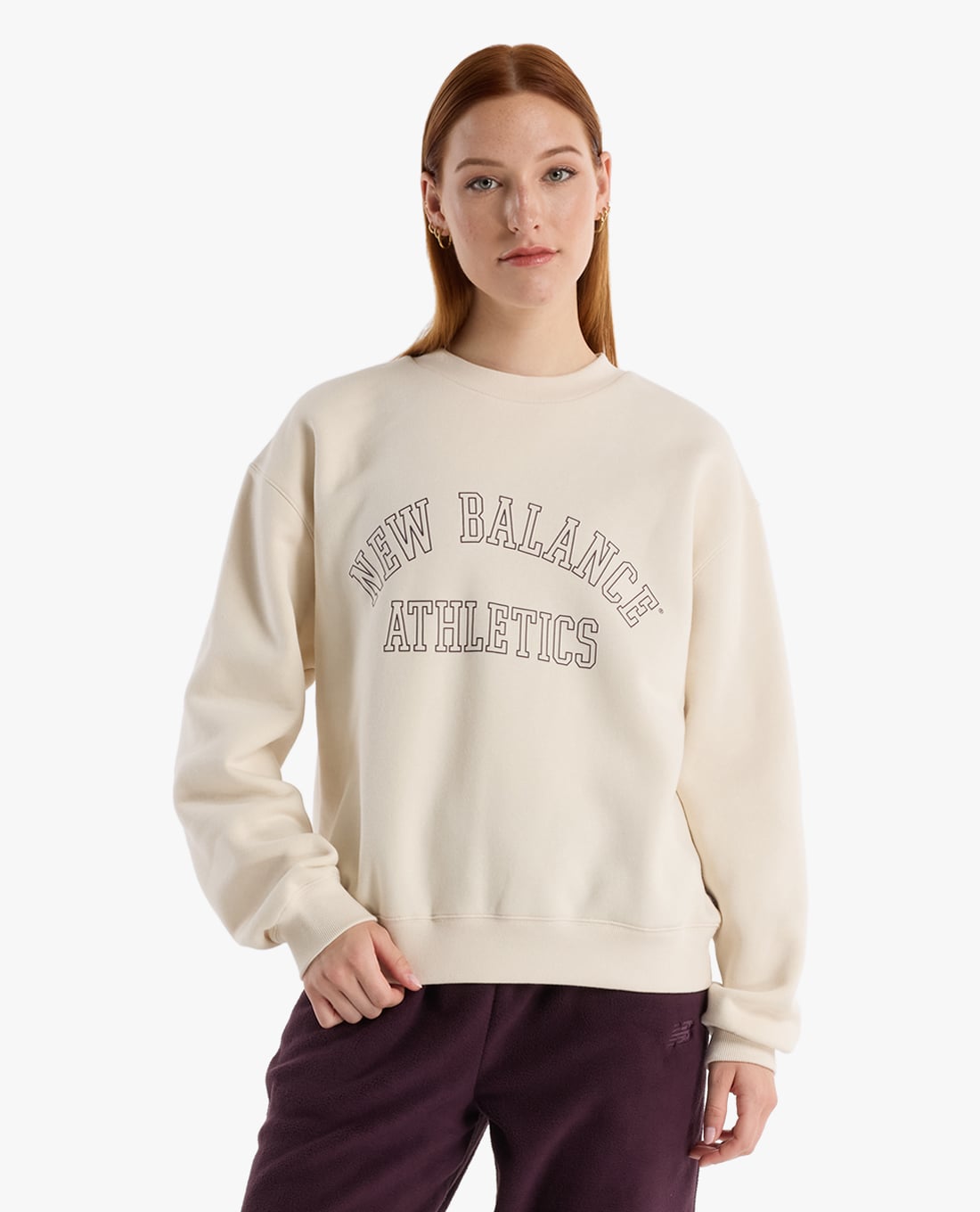 NEW BALANCE - Áo sweatshirt nữ cổ tròn tay dài Graphic Fleece