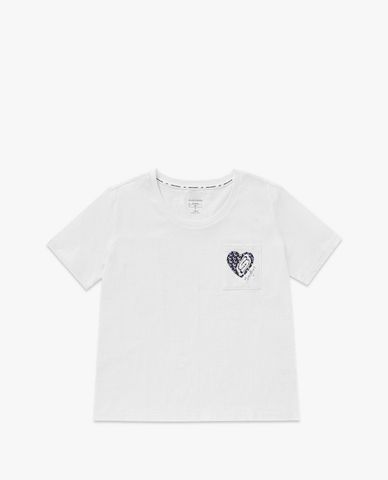  SKECHERS - Áo thun nữ tay ngắn phối túi vuông 