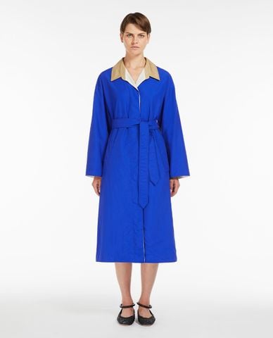  WEEKEND MAX MARA - Áo khoác chống nước dáng dài cổ bẻ phối nút Party 