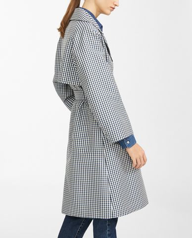  WEEKEND MAX MARA - Áo khoác măng tô nữ sọc caro hiện đại 