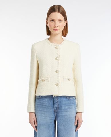  WEEKEND MAX MARA - Áo khoác tweed cổ tròn tay dài Balia 