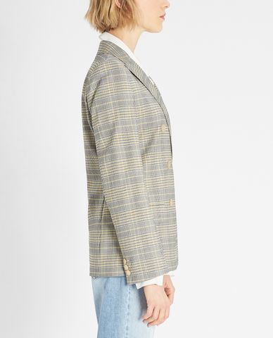  WEEKEND MAX MARA - Áo blazer nữ kẻ sọc Woollen Cloth 