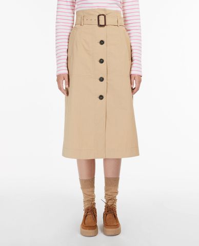  WEEKEND MAX MARA - Chân váy midi phối thắt lưng thanh lịch Twill 